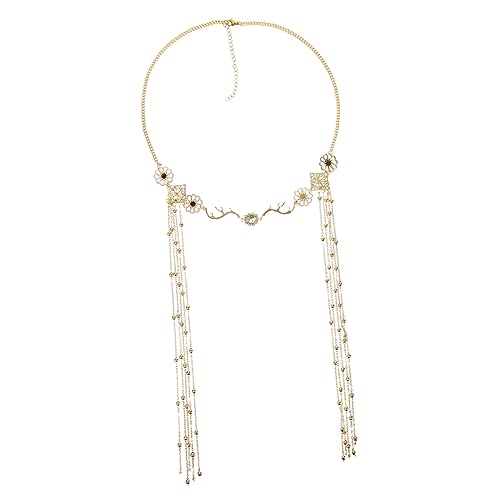 Beavorty Böhmen Gold Kette Kopfstück Der Frauen Schmuck Quaste Modisches Accessoire Für Hochzeit Prom Halloween von Beavorty