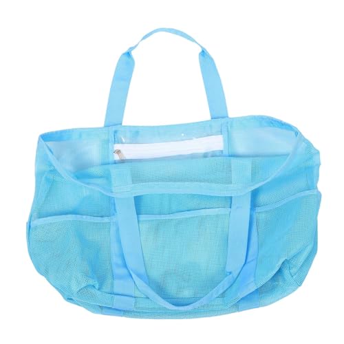Beavorty Strandtasche Mit Reißverschluss Große Netztasche Für Spielzeug Handtücher Flip-Flops Und Sonnenbrillen Leicht Und Tragbar Für Reisen Und Draußen von Beavorty