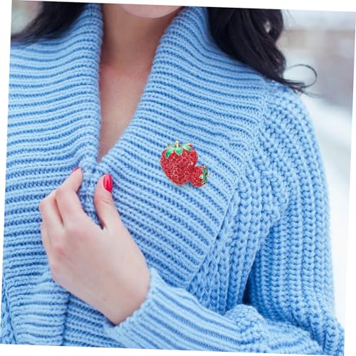 Beavorty Strassbrosche Erdbeer-anstecknadeln Für Kleidung Erdbeerbrosche Broschennadeln Aus Legierung Süße Anstecknadel Mit Strasssteinen Obst-accessoires Für Handtaschen Und von Beavorty