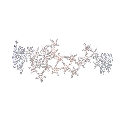 Beavorty Stirnband Strass-Stirnbänder Für Frauen Juwelen-Stirnbänder Für Frauen Schmuck Stern-Haar-Accessoire Haarbänder Für Frauenhaare Brautkrone Juwelenbesetzte Stirnbänder Für Frauen von Beavorty