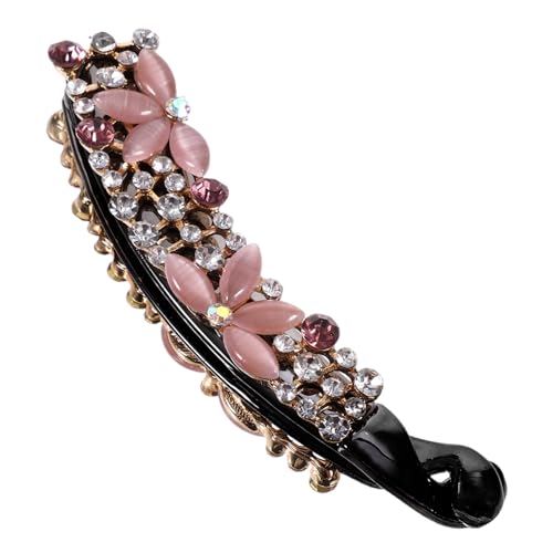 Beavorty Strass-bananenklammern Für Haare Haarspangen Bananenclip Aus Strass 80er Haarschmuck Für Frauen Haarklammer Strass-bananenclip Fräulein Pferdeauge Opal Ausgabekarte Violett von Beavorty