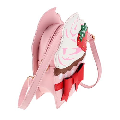 Beavorty Strawberry Crossbody Purse Damen Pu-Optik Tasche mit Schleife Leicht und Kratzfest Handtasche für Alltag Shopping und Partys Stylische Mädchen Umhängetasche mit Geräumigem von Beavorty