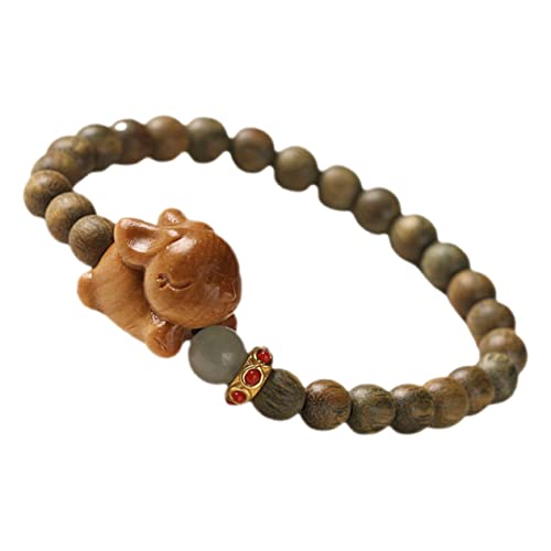 Beavorty Süßes Sandelholz Perlenarmband für Damen Herren Handgefertigtes Beaded für zu Weihnachten Valentinstag oder Grüne Sandelholzperlen von Beavorty