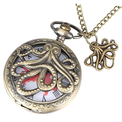 Beavorty Taschenuhr Mit Kette Retro Octopus Design Mechanische Kettenuhr Für Damen Herren Dekorative Uhr Für Für Jahrestage Besondere Anlässe von Beavorty