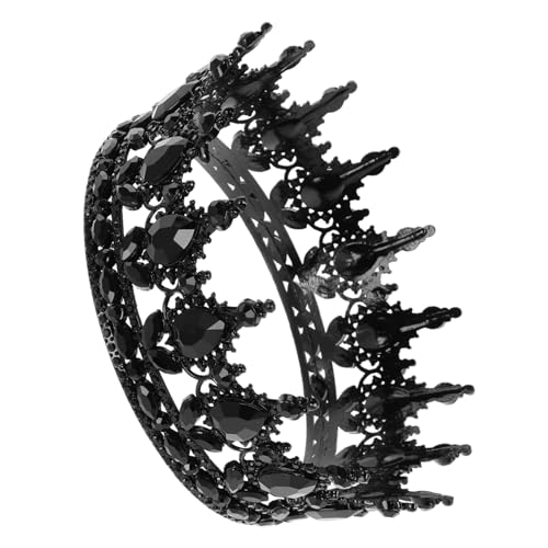 Beavorty Tiara Mittelalterliche Krone Königin Krone Prinz Kostüm Brautkopfbedeckung Gothic-Krone Vampirkrone alles zum geburtstag krone Prinzessin Krone Promkrone Legierung Schwarz von Beavorty
