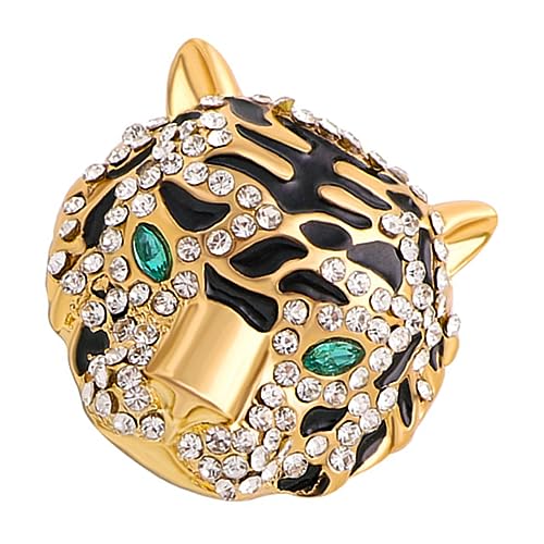 Beavorty Strass Tiger Brosche Anstecknadel für Damen und Herren Vintage Tiermotiv Dekorative Kragennadel mit Aufhängeloch Multifunktionale Kleidungsbrosche für Anzüge und Alltag von Beavorty