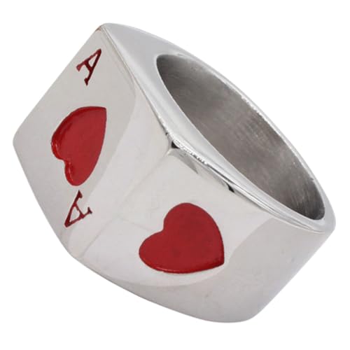 Beavorty Tritan Stahlring Für Männer Modischer Schmuckring Mit Pokerkartenmotiv Exquisiter Fingerschmuck Für Partys Und Feiertage Robust Und Langlebig von Beavorty