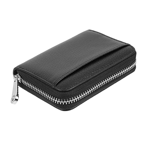 Beavorty Kleine Brieftasche Outdoor Kartenhalter Identifikationskartentasche Reißverschluss Design Kartenbeutel Münzbehälter Rindsleder Kartenetui Kartenorganizer von Beavorty
