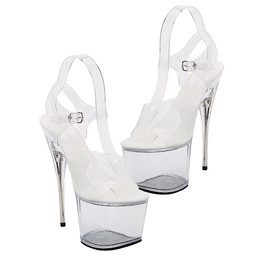 Beavorty Transparent Plateau Sandaletten Damen Hochhackige Outdoor Sandalen mit Absatz Elegant und für Partys Hochzeit und Büro von Beavorty