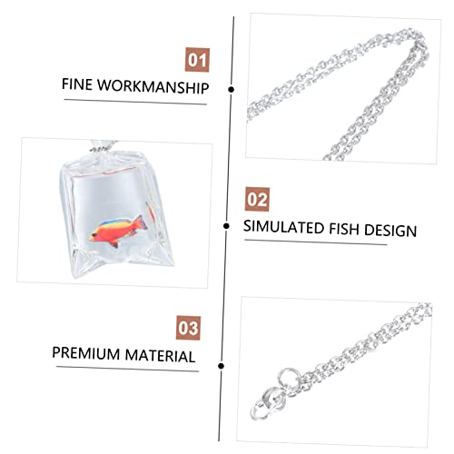 Beavorty Transparente Resin Halskette mit Tropischem Fischanhänger Leichter Wassereffekt Schmuck Schlüsselbein Kette als für Damen und Herren von Beavorty