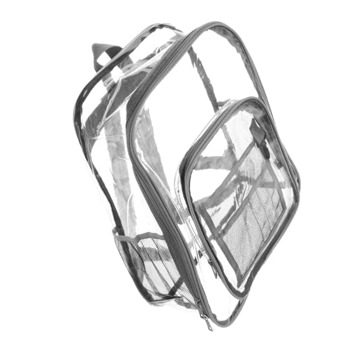 Beavorty Transparenter Rucksack Konzerte Rucksack Schule Gürtel Schulter Klare Stadionbeutel Rucksäcke Klar Klare Festivaltasche Transparente Taschen Klarer Buchtasche STK Grau von Beavorty