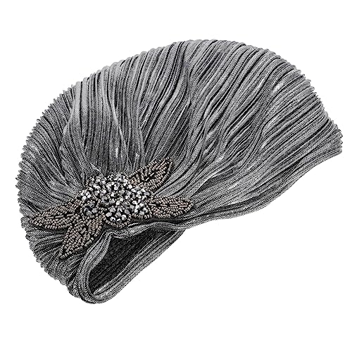 Beavorty Turban für Damen Eleganter Bronzing Turban mit Elastischem Band Chemotherapie Kopfbedeckung Atmungsaktive Haarwickel für Langen Kurzen Haarschnitt Make Up Spa Schlaf von Beavorty