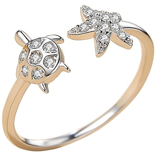 Beavorty Turtle Ring mit Schildkröten Design Eleganter Damenring Hochwertigem für Besondere Anlässe Süßes für Frauen von Beavorty