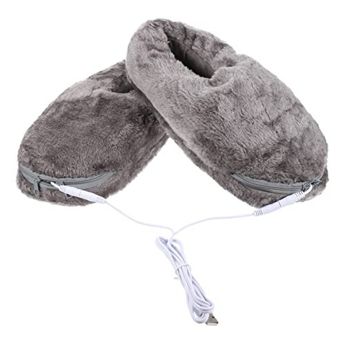 Beavorty USB Beheizbare Fußwärmer Hausschuhe aus Weichem Tragbare Elektrische Wärmeschuhe mit Rutschfester Sohle USB Stromversorgung gegen Kalte Füße im Winter von Beavorty