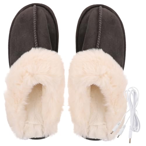 Beavorty Heizbare Hausschuhe Für Damen Mit Elektrischer Heizung Usb-wärmer Für Füße Bequeme Pantoffeln Für Kaltes Wetter Plüsch-stiefel Für Innen Und Außengebrauch von Beavorty