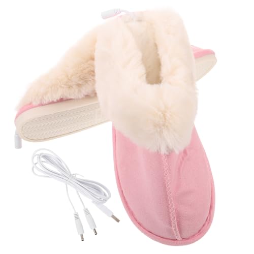 Beavorty USB Beheizbare Hausschuhe Damen Warm Fußwärmer mit Weicher Plüschfütterung USB Heizung Atmungsaktiv für Büro und Zuhause als Camping Fußwärmer und Schreibtisch Fußheizung von Beavorty