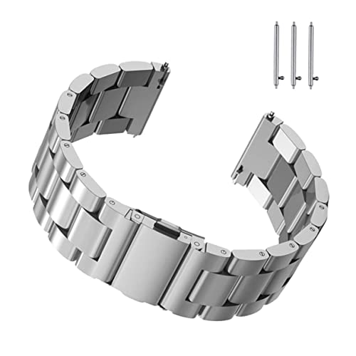 Beavorty Edelstahl-uhrenarmband Austauschbares Armband Kompatibel Mit Smartwatches Robustes Metallband Ersatzarmband Für Herren Silber von Beavorty