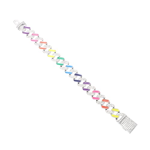 Beavorty Strass Regenbogen Armband für Herren und Damen Glänzendes Handgelenkschmuck Armband Hip Hop Stil Elegantes für Besondere Anlässe von Beavorty