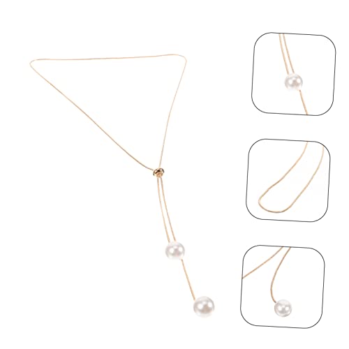 Beavorty Verstellbare Damen Halskette mit Perlenanhänger Einfache Schlange Kette Vielseitiger Schmuck für Alltag Hochzeit Party für Frauen und Mädchen von Beavorty
