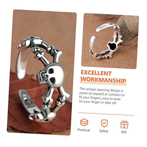 Beavorty Verstellbarer Kupfer Ring mit Kreativem Gothic Design Robust und Leicht Offenes Design für Damen und Herren Langlebiger Retro Schmuck für Alltag und Party von Beavorty