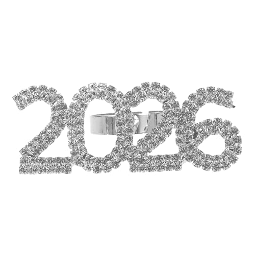 Beavorty Verstellbarer Ring Mit Zahlen Strassringe Für Damen Schmuckringe Für Damen Offene Bandringe Verstellbarer Hip Hop Ring Modeschmuck Einzigartige Ringe von Beavorty