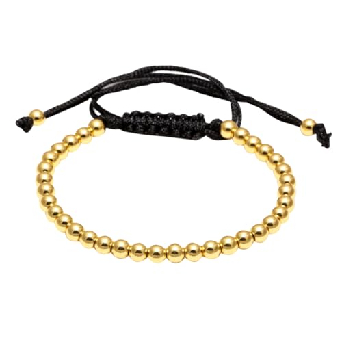 Beavorty Verstellbares Geflochtenes Armband mit Perlen Kupfer für Herren Handgefertigter Schmuck für Reisen oder Leicht von Beavorty