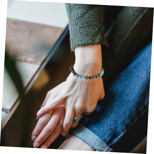 Beavorty Verstellbares Handgewebtes Armband aus Natürlichen Mehrfarbigen Edelsteinen Unisex Steinperlen Schmuck für Damen und Herren Leichtes Langlebiges Accessoire für Alltag und Reisen von Beavorty