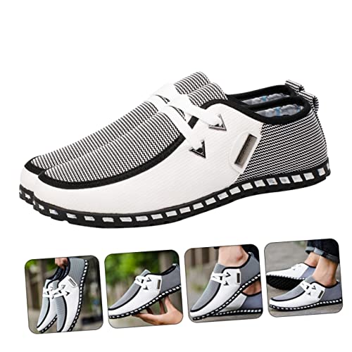 Beavorty Vielseitige Herren Fahr und Freizeitschuhe Atmungsaktiv Leicht Stoßdämpfend rutschfest für Alltag und Freizeit Modisch und Einfach Anzuziehen Weiß von Beavorty