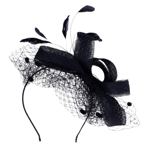 Beavorty Vintage Flapper Hut mit Netzdesign für Damen Handgefertigtes Headdress für Retro Feiern Schwarze Kopfbedeckung für Partys Tänze Besondere Anlässe von Beavorty