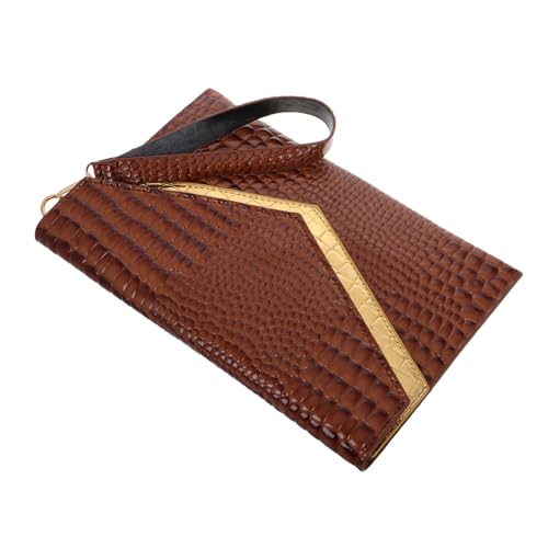 Beavorty Vintage Handtasche Damen PU Tasche Clutch mit Retro Krokodilprägung Modische Handgelenktasche für Freizeit und Büro Stilvolle Umhängetasche in Braun für Vielseitige Anlässe von Beavorty