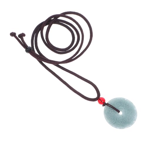 Beavorty Vintage Jade Halskette mit Geschnitztem Anhänger Glatte Oberfläche Traditionelles Chinesisches Amulett Vielseitiges Schmuckstück für Damen und Herren für Geburtstag oder Jubiläum von Beavorty