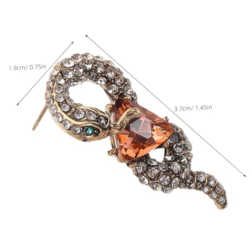 Beavorty Vintage Schlange Ohrringe Damen Dreieckiger Snake Schmuck mit Strasssteinen Leicht und Komfortabel für Hochzeit Party und Punk Outfit von Beavorty