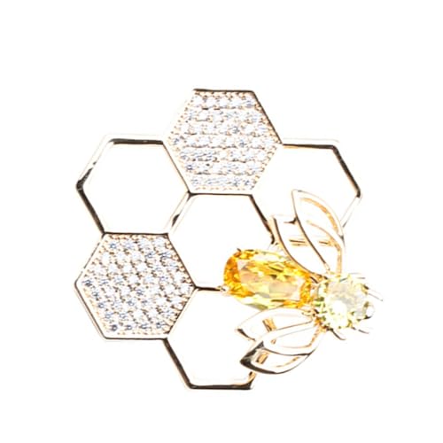Beavorty Waben Brustnadel Anzugbrosche Kreative Biene Corsage für Damenkleidung Elegantes Kleidungsaccessoire für Pullover Anzüge und Kleider von Beavorty