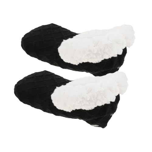 Beavorty Warme Damen Kuschelsocken mit Fleecefutter Rutschfest Dicke Thermosocken für Herbst Winter Weiche Polyester Socken für Indoor und Outdoor Gemütliche Schwarze Haussocken von Beavorty