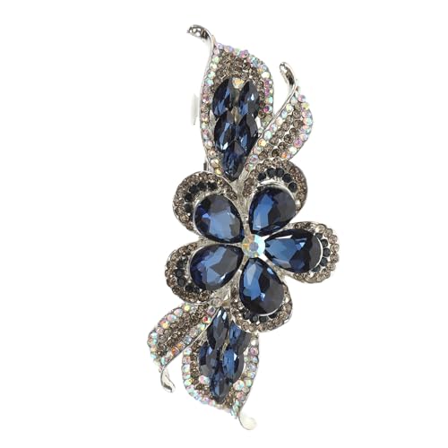Beavorty Wasserblauer Strass Haarclip mit Federmechanismus Robuster Legierung Modisches Damen Haaraccessoire für Teenager Sicherer für Hochsteckfrisuren und Alltag zu Weihnachten und von Beavorty