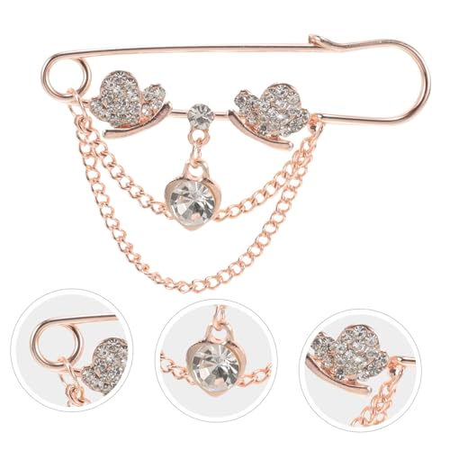 Beavorty Wasserdichter Strickjackenclip mit Funkelndem Metallbroschen Design Modischer Schalverschluss für Damenkleidung Leichter Pullover und Kleiderschmuck Sichere Anstecknadel für von Beavorty