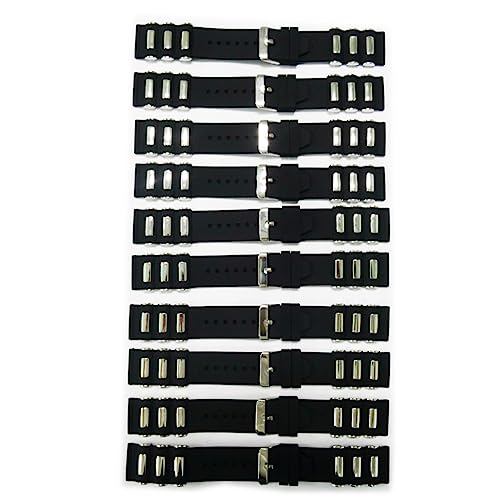 Beavorty Wasserdichtes Silikon-uhrenarmband Mit Verstellbarer Edelstahlschließe Und Passend Für Uhren Mit Bandanstoß von Beavorty