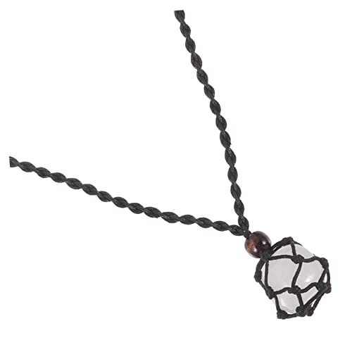 Beavorty Wasserfeste Kristallstein Halskette mit Geflochtenem Schwarzem Netzband Verstellbar Modisches Schmuckstück für Frauen Trendige Lange Anhänger Kette für Alltag und Beavorty Wasserfeste Kristallstein Halskette mit Geflochtenem Schwarzem Netzband Verstellbar Modisches Schmuckstück für Frauen Trendige Lange Anhänger Kette für Alltag und von Beavorty