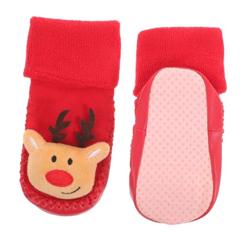Beavorty Weihnachtliche Rutschfeste Babysocken mit Rutsch Sohlen Dicke Warme Baumwolle Cartoon für Monate Kleinkinder Weiche Floor Socks für Sichere Lauflernhilfe Zufällige von Beavorty