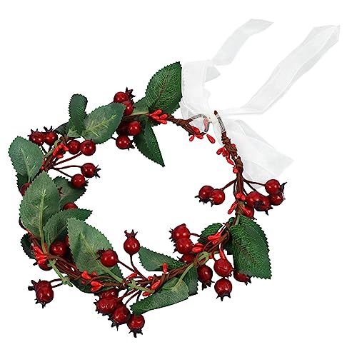 Beavorty Beerenkranz Zu Weihnachten Weihnachtsblumen-stirnband Weihnachtsbeeren-stirnbänder Für Babys -halo-stirnband Grüne Krone Schal Strandresort Europäisch Und Amerikanisch Textil- von Beavorty