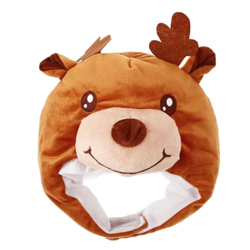 Beavorty Weihnachts Elch Kopfbedeckung Plüsch für Erwachsene Lustiger Kostümhut für Festlichkeiten und Fotoshootings Kreatives Accessoire für Partys und Feiern von Beavorty