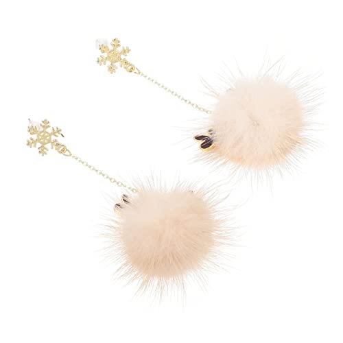 Beavorty Weihnachts Ohrringe Damen Schneeflocke Hirschgeweih Design Kuscheliger Xmas Schmuck mit Kugelanhänger Festliche Ohrstecker für Mädchen und Frauen für Weihnachtsfeiern von Beavorty