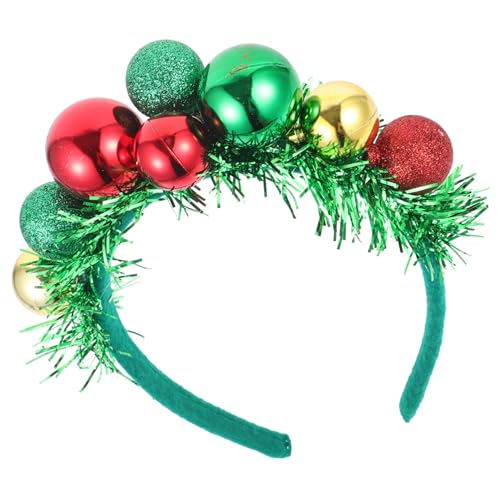 Beavorty Weihnachts Stirnband mit Bunten Kugeln und Grünen Bändern Festliches Haaraccessoire für Partys und Feiern Vielseitig Einsetzbar für Herbst und Winterveranstaltungen von Beavorty