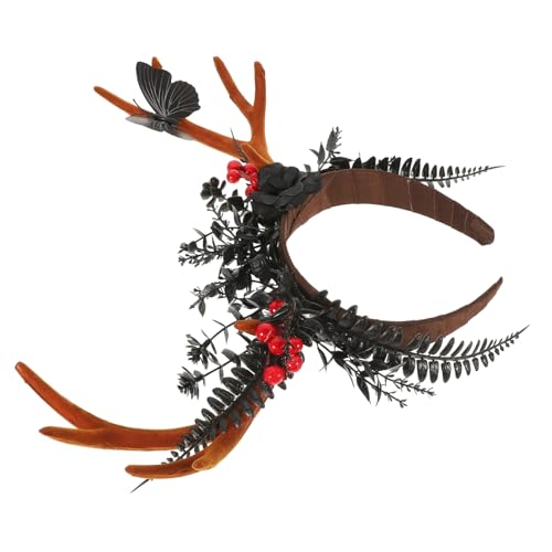 Beavorty Geweih-stirnband Für Weihnachten Festival-kopfschmuck Kunststoff-haarband Weihnachtsstirnband Party-requisite Stirnband Für Frauen Cosplay-haarband Weihnachtshaarband von Beavorty
