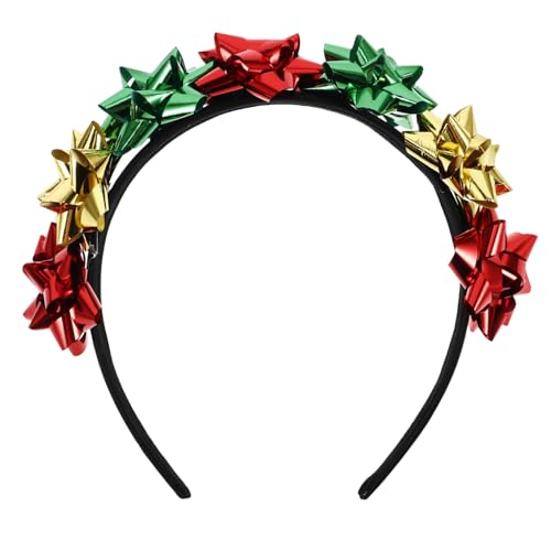 Beavorty Haarreif Für Weihnachten Mit Schleife Stirnbänder Für Frauen Weihnachts-haarreif Neujahrs-haarband Haarschmuck Für Feiertagsparty von Beavorty