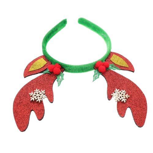 Beavorty Weihnachtsgeweih Stirnband Hirschohren Frauen Glitzernde Elchgeweih-Stirnbänder kleine Christbaumspitze Stern Weihnachtsmütze mit Geweih Hirschgeweih für Frauen Plastik von Beavorty
