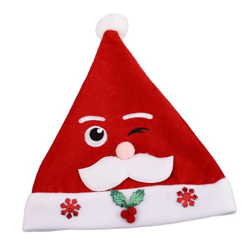 Beavorty Weihnachtsmütze Mit - Plüsch Weihnachtsmütze Für Erwachsene Damen Und Herren Party-dekorationen von Beavorty