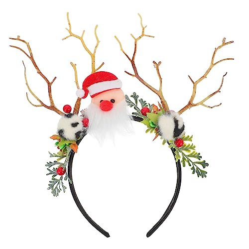 Beavorty Weihnachtsstirnband Tierohren-weihnachtshaarband Rentiergeweih Kostüm Weihnachts-haarspangen Weihnachtshaarschleifen Weihnachtslicht Stirnband Weihnachtshaargummis Bauch Colorful von Beavorty