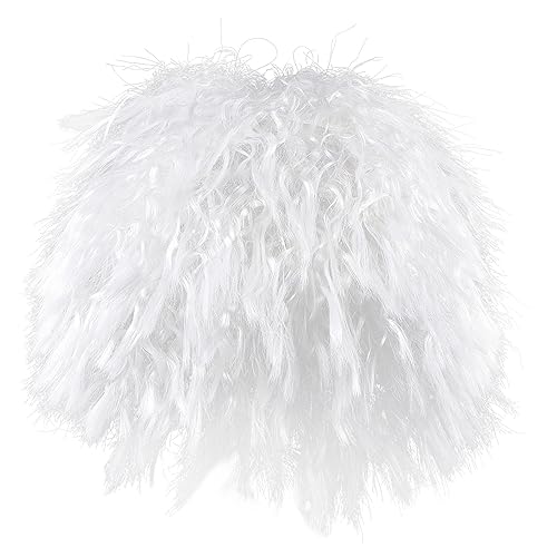 Beavorty Cosplay Lockenperücke Weiß Lockig Wellig für Kostümparty und Themenfeiern Natürliche Perücke für Damen Weiche und Perückenkopfschmuck von Beavorty