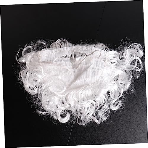 Beavorty Weißer Perücke Elastischer Mehrschichtiger Lockiger Cosplay Schnurrbart Langlebiges Material Geeignet für Nikolaus Kostüm Fasching Erwachsene Weihnachtsfeier Zubehör von Beavorty